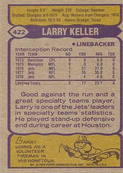 1979 Topps #422 Larry Keller Back