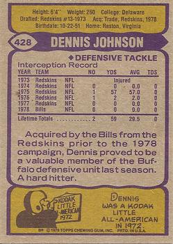 1979 Topps #428 Dennis Johnson Back