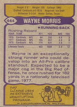 1979 Topps #444 Wayne Morris Back