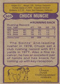 1979 Topps #503 Chuck Muncie Back