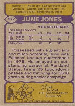 1979 Topps #512 June Jones Back
