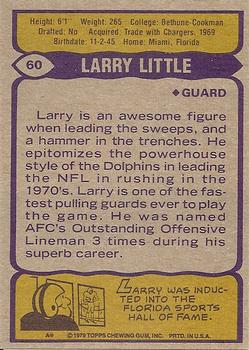 1979 Topps #60 Larry Little Back