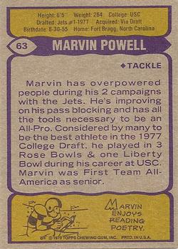 1979 Topps #63 Marvin Powell Back
