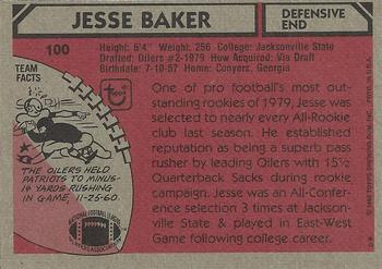 1980 Topps #100 Jesse Baker Back
