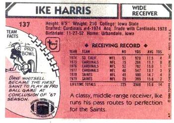 1980 Topps #137 Ike Harris Back