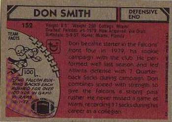1980 Topps #152 Don Smith Back