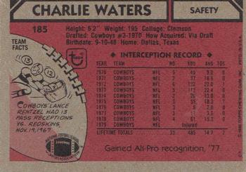 1980 Topps #185 Charlie Waters Back
