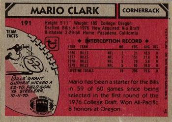 1980 Topps #191 Mario Clark Back
