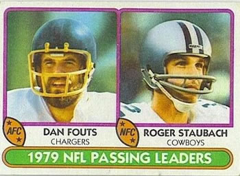 1980 Topps #331 1979 NFL Passing Leaders (Dan Fouts / Roger Staubach) Front