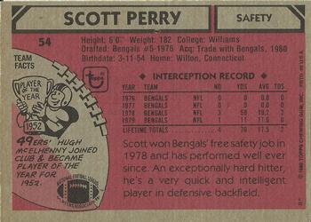 1980 Topps #54 Scott Perry Back