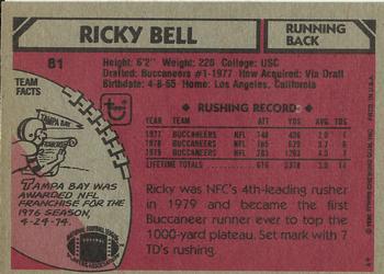 1980 Topps #81 Ricky Bell Back