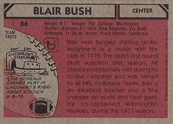 1980 Topps #86 Blair Bush Back