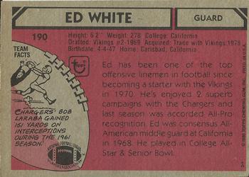 1980 Topps #190 Ed White Back