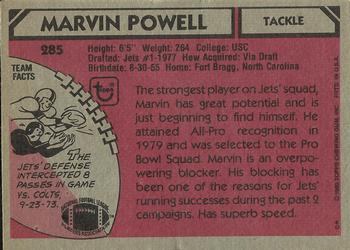 1980 Topps #285 Marvin Powell Back