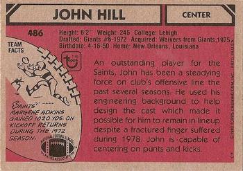1980 Topps #486 John Hill Back