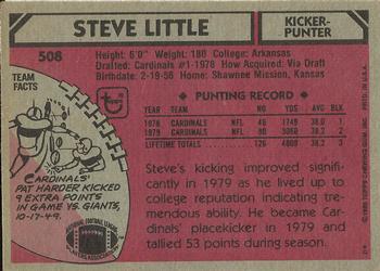 1980 Topps #508 Steve Little Back