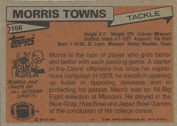 1981 Topps #166 Morris Towns Back