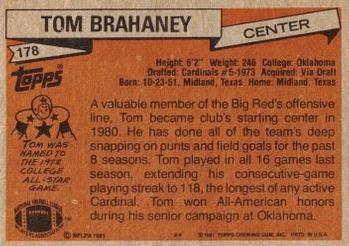 1981 Topps #178 Tom Brahaney Back