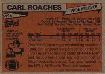 1981 Topps #198 Carl Roaches Back
