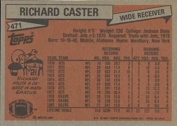 1981 Topps #471 Richard Caster Back
