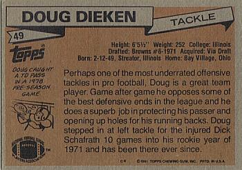 1981 Topps #49 Doug Dieken Back