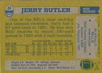 1982 Topps #24 Jerry Butler Back