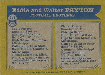 1982 Topps #269 Eddie Payton / Walter Payton Back