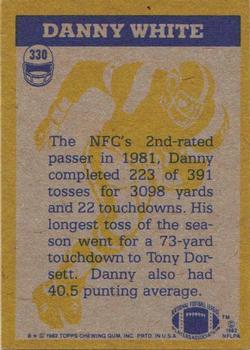 1982 Topps #330 Danny White Back