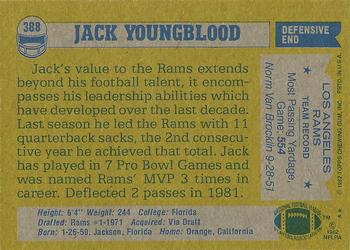 1982 Topps #388 Jack Youngblood Back