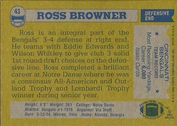 1982 Topps #43 Ross Browner Back
