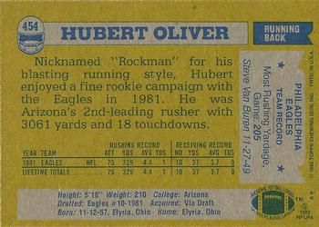 1982 Topps #454 Hubert Oliver Back
