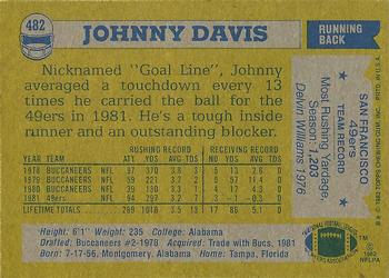 1982 Topps #482 Johnny Davis Back