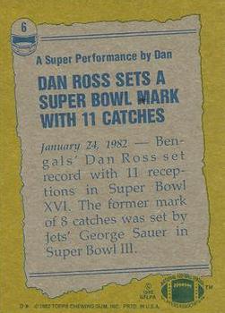 1982 Topps #6 Dan Ross Back