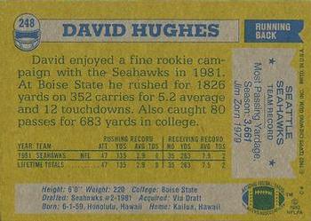 1982 Topps #248 David Hughes Back