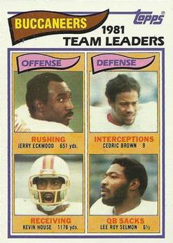 1982 Topps #495 Jerry Eckwood / Cedric Brown / Kevin House / Lee Roy Selmon Front