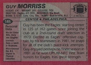 1983 Topps #145 Guy Morriss Back