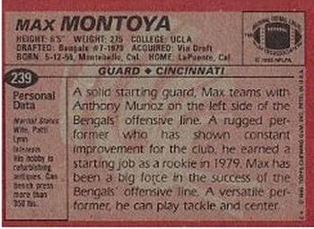 1983 Topps #239 Max Montoya Back