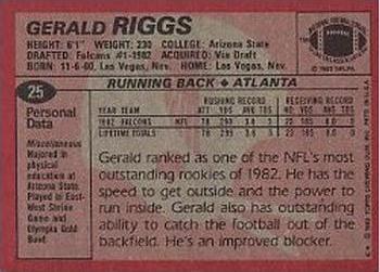 1983 Topps #25 Gerald Riggs Back