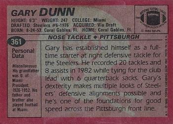 1983 Topps #361 Gary Dunn Back