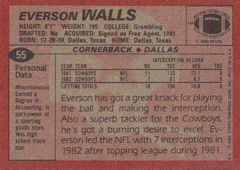 1983 Topps #55 Everson Walls Back
