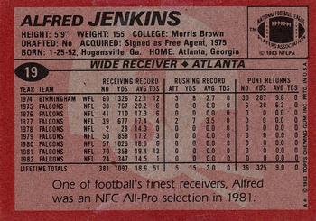 1983 Topps #19 Alfred Jenkins Back