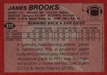 1983 Topps #372 James Brooks Back