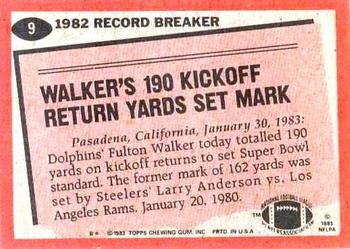 1983 Topps #9 Fulton Walker Back