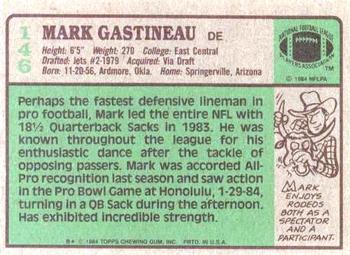 1984 Topps #146 Mark Gastineau Back