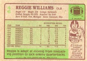 1984 Topps #46 Reggie Williams Back