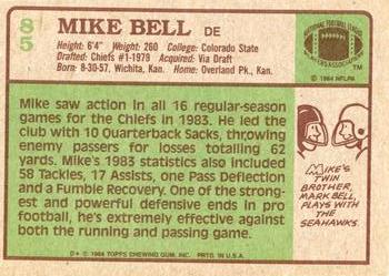 1984 Topps #85 Mike Bell Back