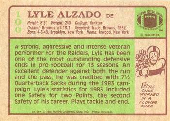 1984 Topps #100 Lyle Alzado Back