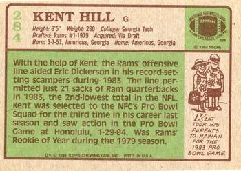 1984 Topps #284 Kent Hill Back