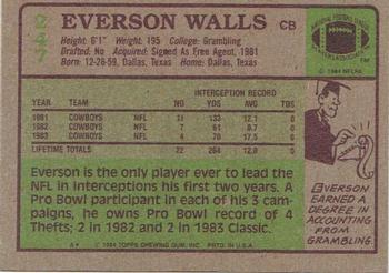 1984 Topps #247 Everson Walls Back