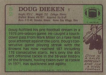 1984 Topps #52 Doug Dieken Back
